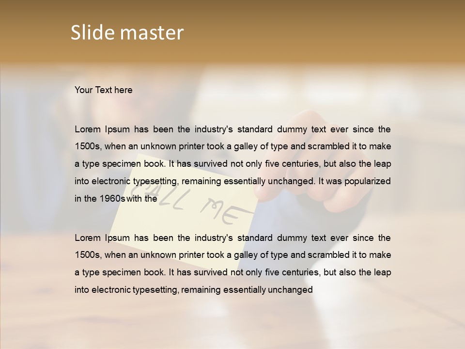 The Guy Holding The Sign Call Me PowerPoint Template