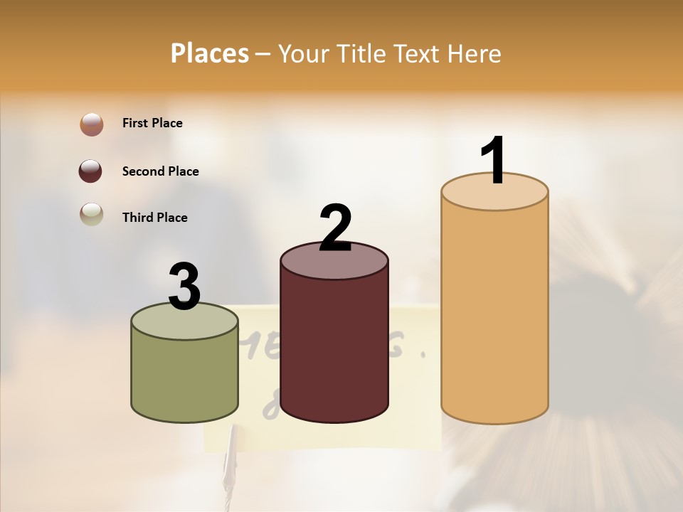 Note And Rotary Card File On Man's Desk PowerPoint Template