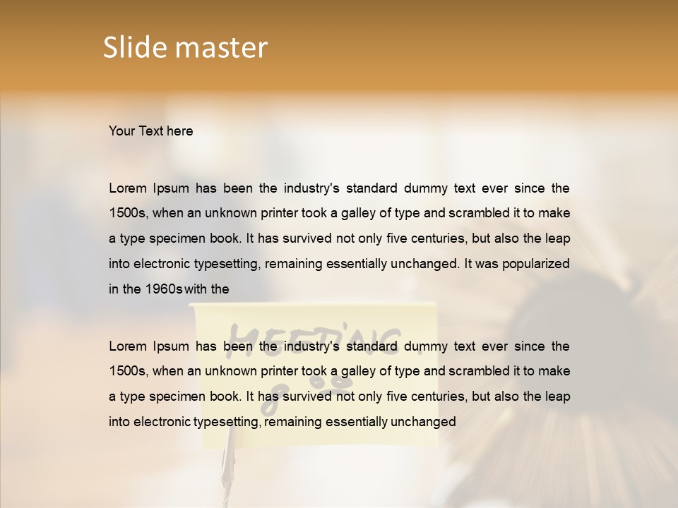 Note And Rotary Card File On Man's Desk PowerPoint Template