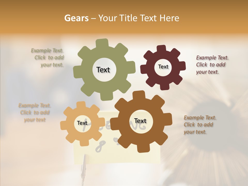 Note And Rotary Card File On Man's Desk PowerPoint Template