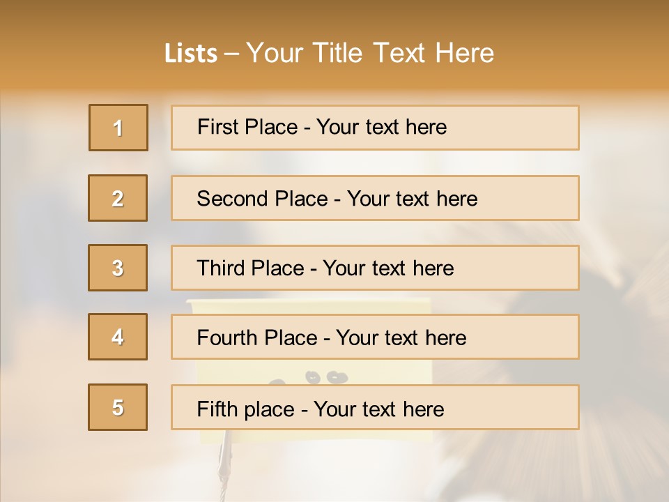 Note And Rotary Card File On Man's Desk PowerPoint Template