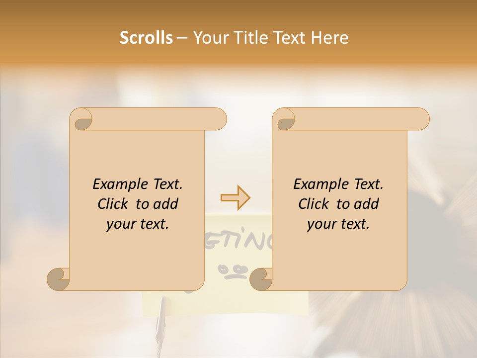 Note And Rotary Card File On Man's Desk PowerPoint Template