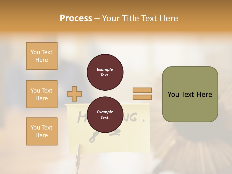 Note And Rotary Card File On Man's Desk PowerPoint Template