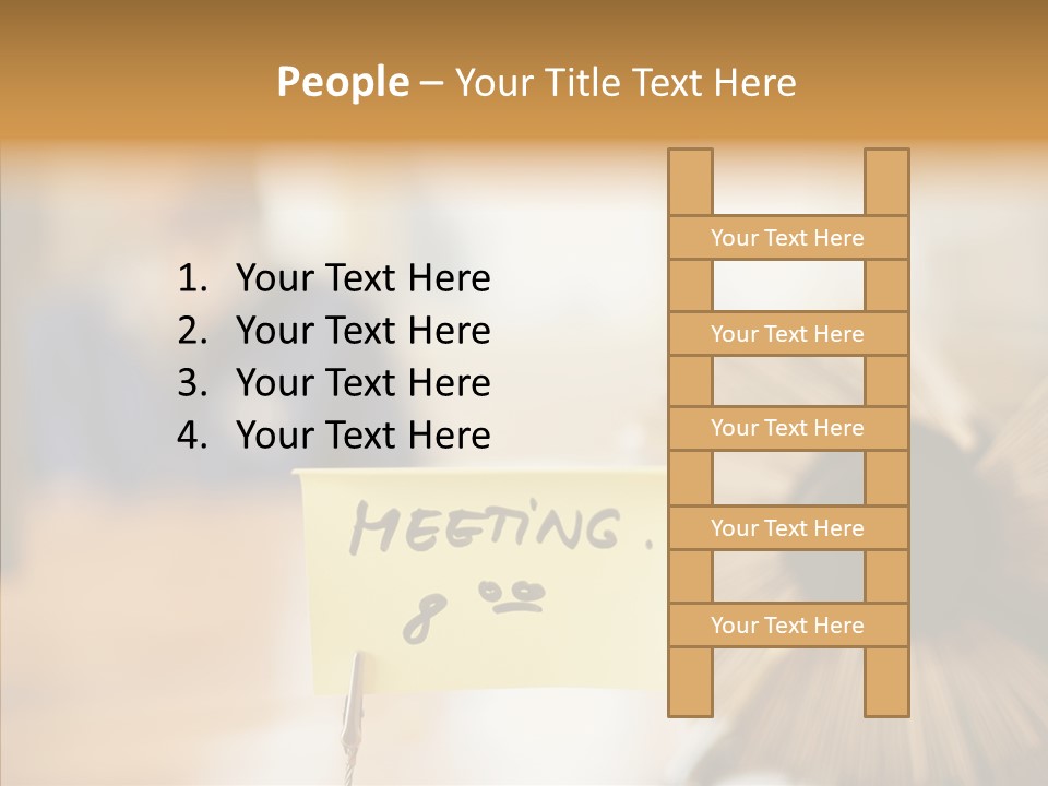 Note And Rotary Card File On Man's Desk PowerPoint Template
