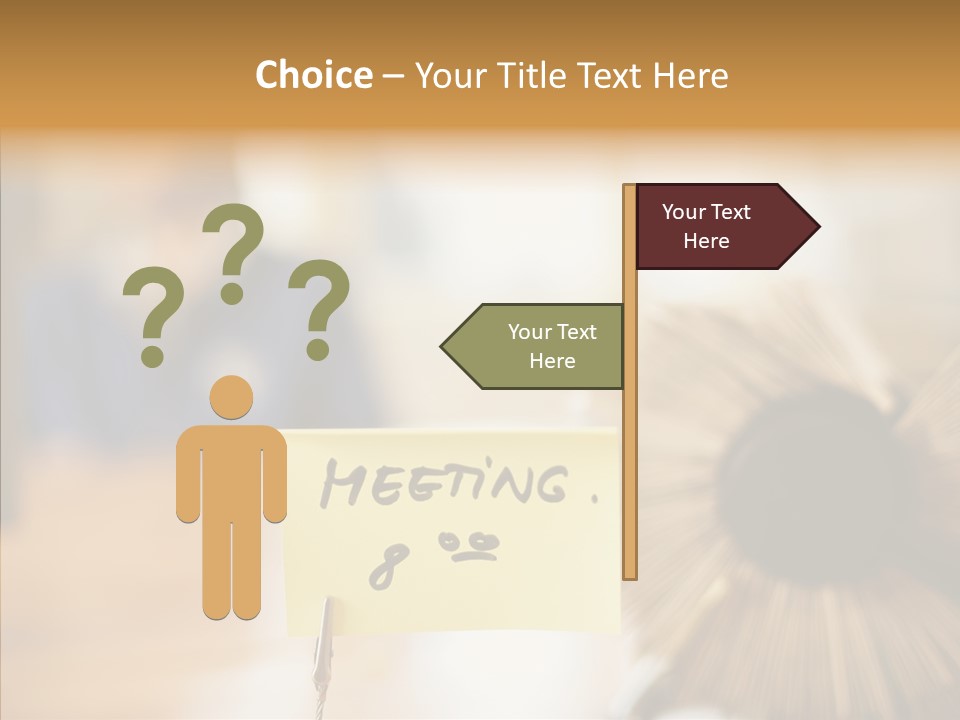 Note And Rotary Card File On Man's Desk PowerPoint Template