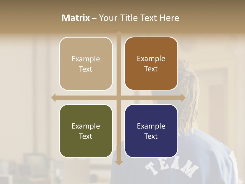 Man With An Inscription On The Back Of Team PowerPoint Template