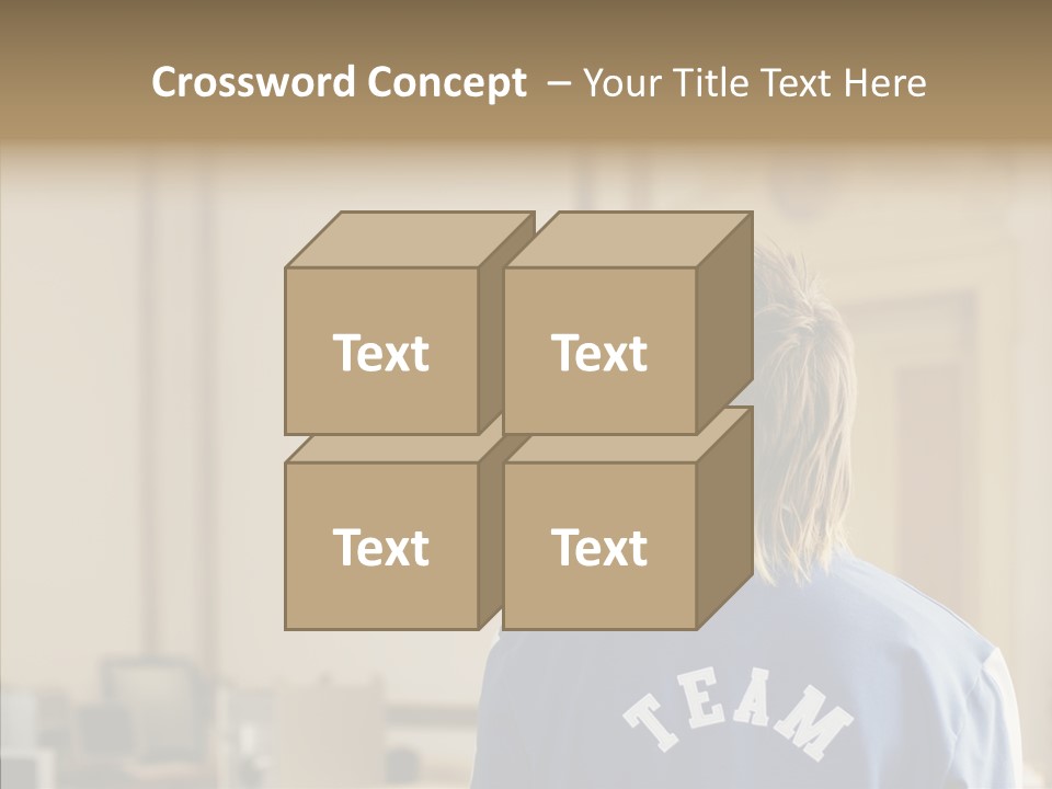 Man With An Inscription On The Back Of Team PowerPoint Template