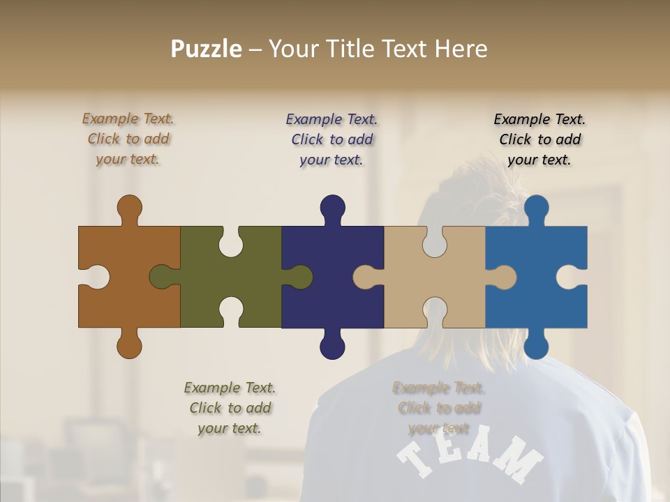 Man With An Inscription On The Back Of Team PowerPoint Template