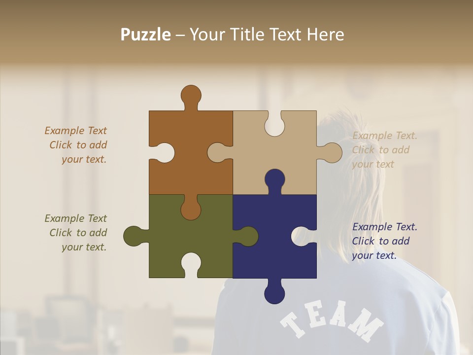 Man With An Inscription On The Back Of Team PowerPoint Template