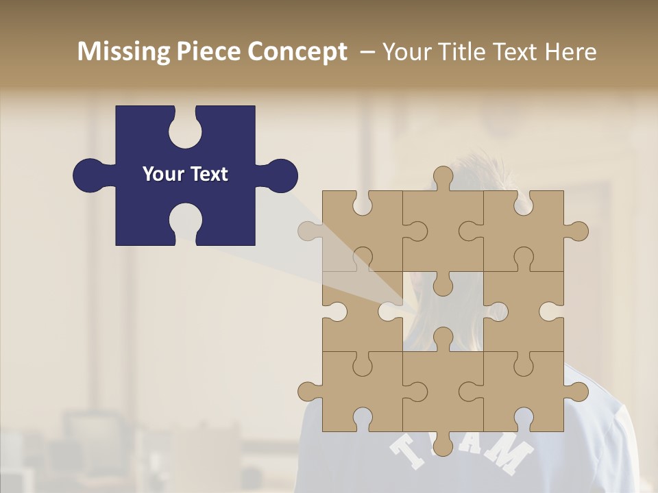 Man With An Inscription On The Back Of Team PowerPoint Template