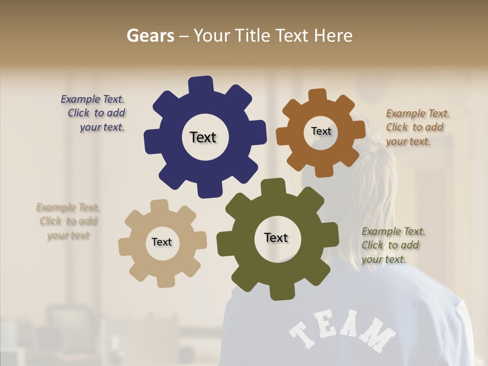 Man With An Inscription On The Back Of Team PowerPoint Template