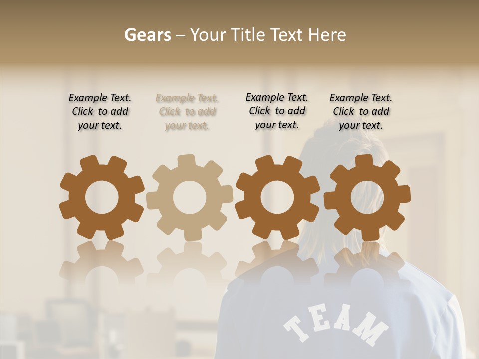 Man With An Inscription On The Back Of Team PowerPoint Template