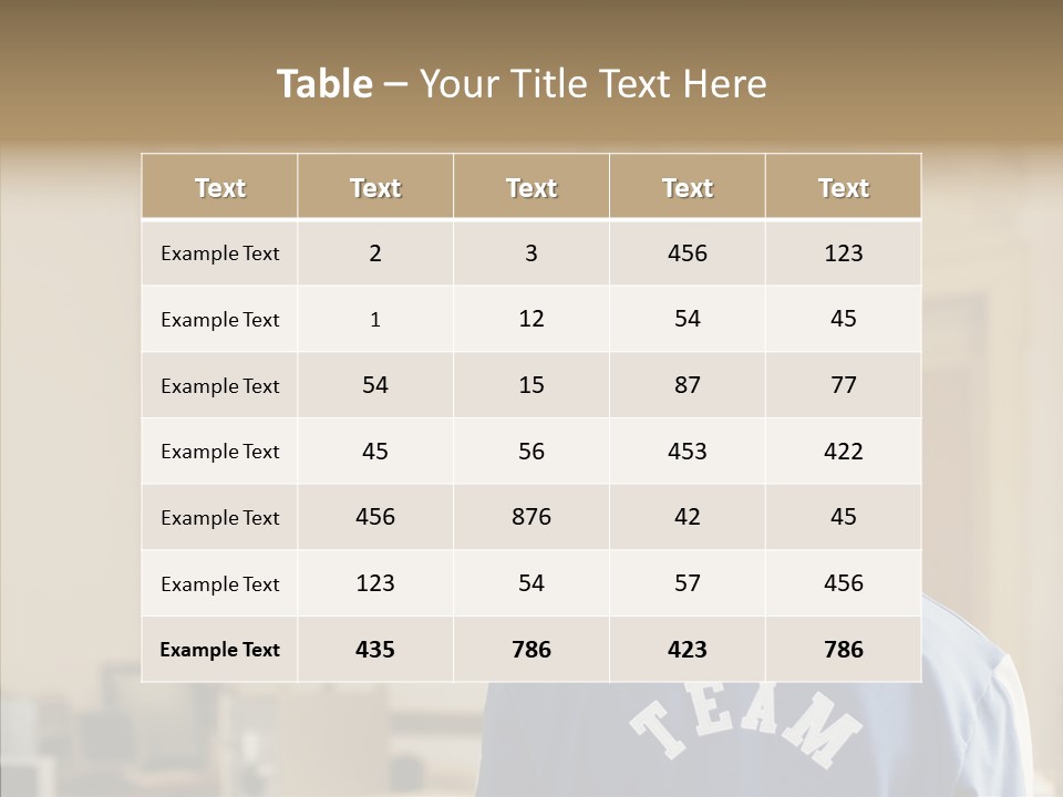 Man With An Inscription On The Back Of Team PowerPoint Template