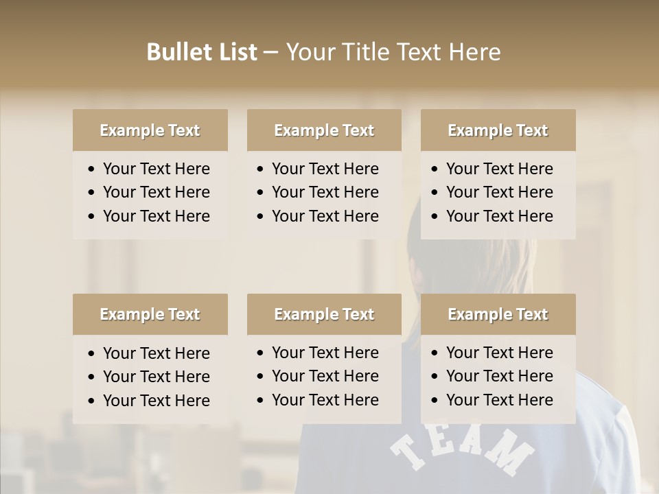 Man With An Inscription On The Back Of Team PowerPoint Template