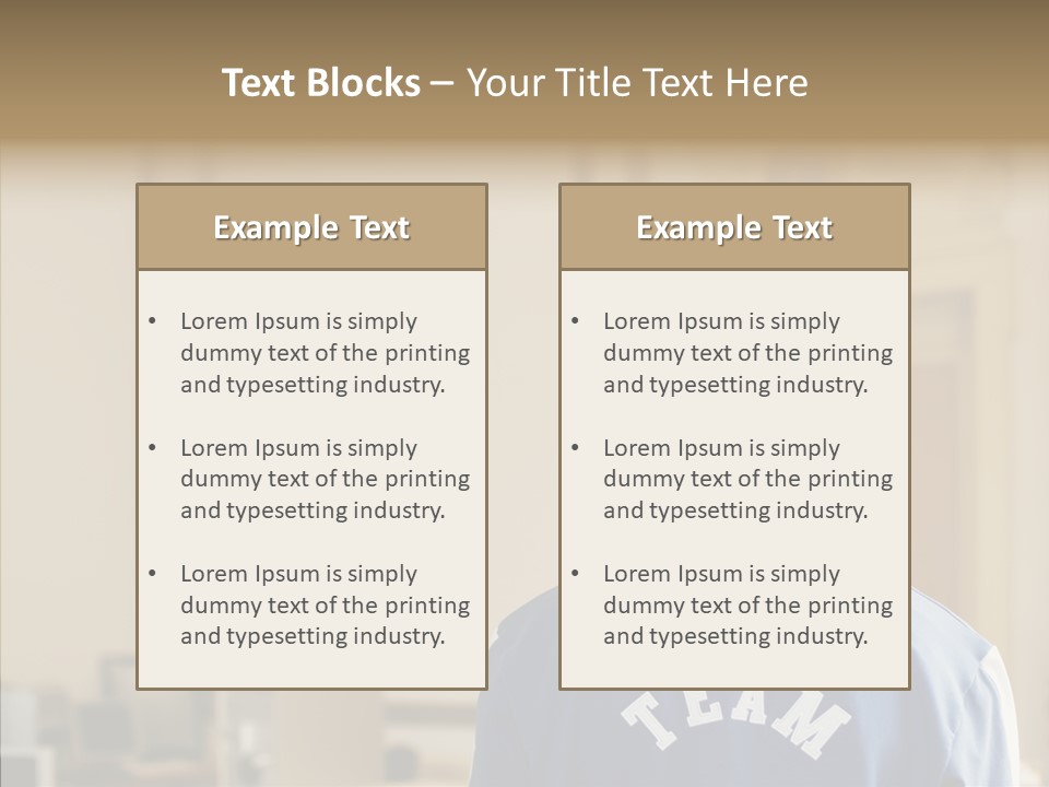 Man With An Inscription On The Back Of Team PowerPoint Template