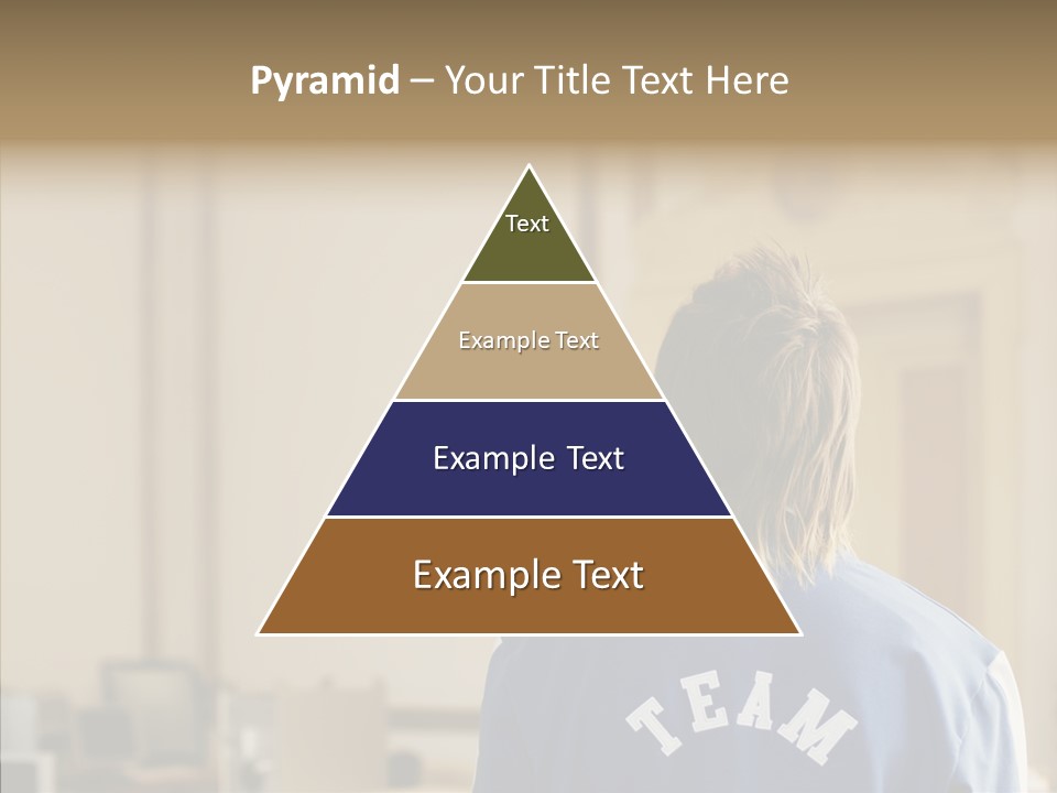 Man With An Inscription On The Back Of Team PowerPoint Template