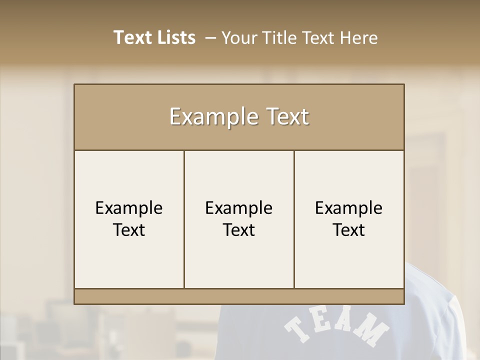Man With An Inscription On The Back Of Team PowerPoint Template