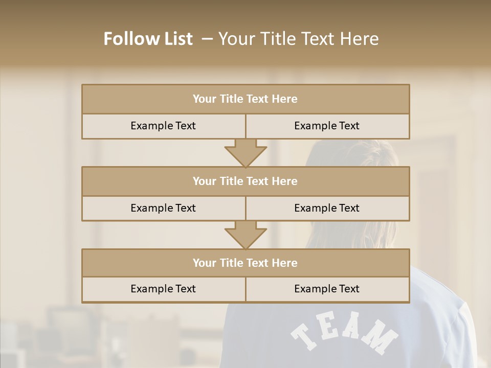 Man With An Inscription On The Back Of Team PowerPoint Template