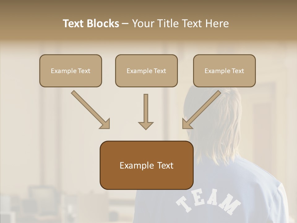 Man With An Inscription On The Back Of Team PowerPoint Template