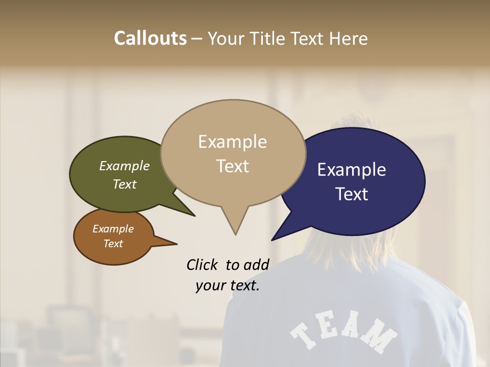 Man With An Inscription On The Back Of Team PowerPoint Template