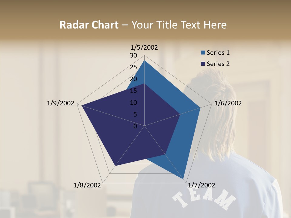 Man With An Inscription On The Back Of Team PowerPoint Template