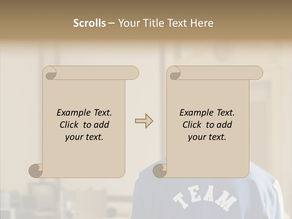 Man With An Inscription On The Back Of Team PowerPoint Template