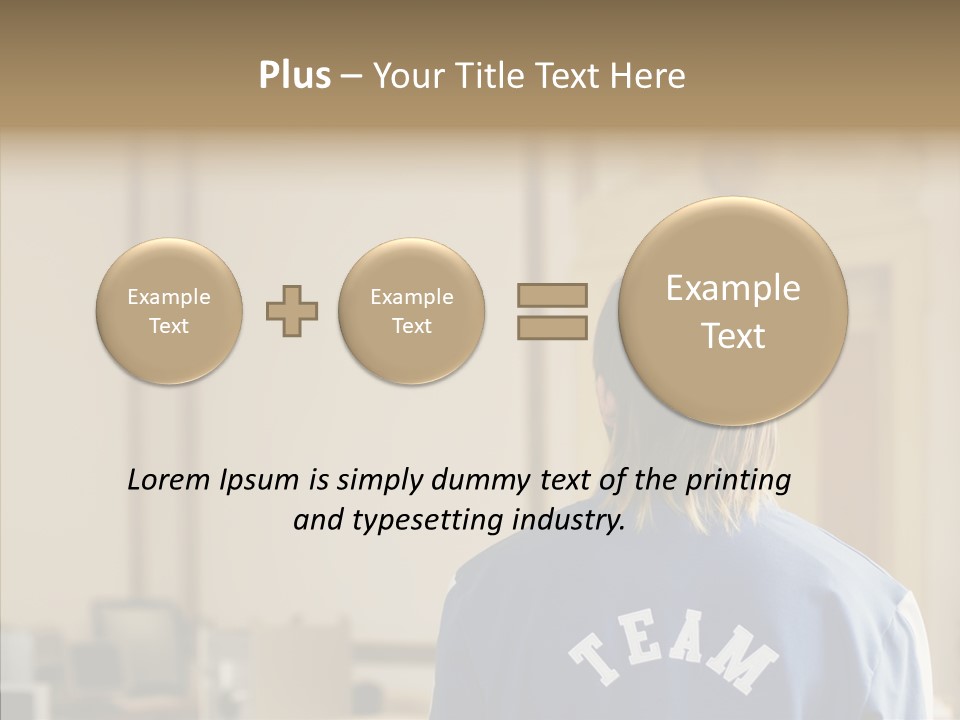 Man With An Inscription On The Back Of Team PowerPoint Template