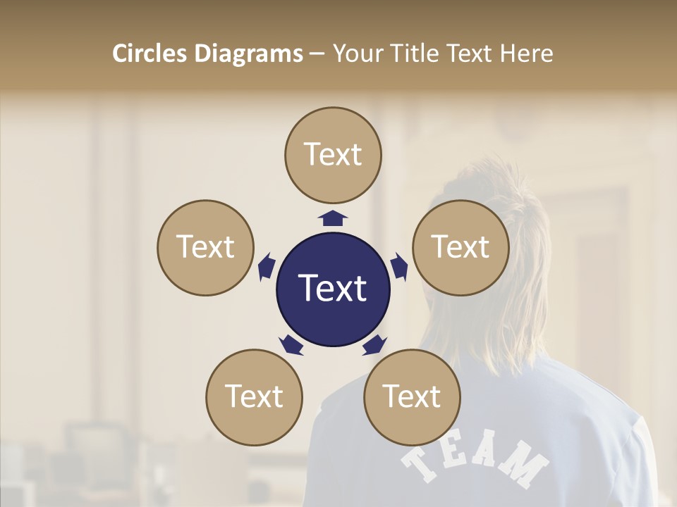 Man With An Inscription On The Back Of Team PowerPoint Template