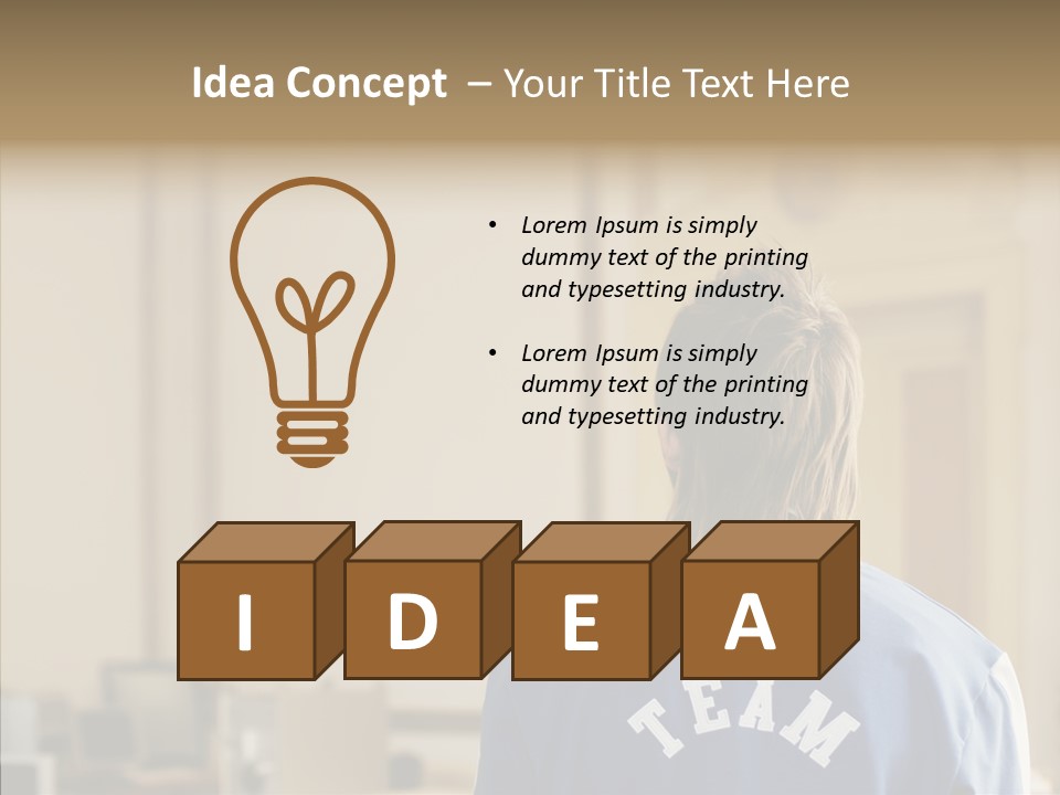 Man With An Inscription On The Back Of Team PowerPoint Template