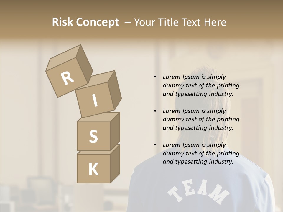 Man With An Inscription On The Back Of Team PowerPoint Template