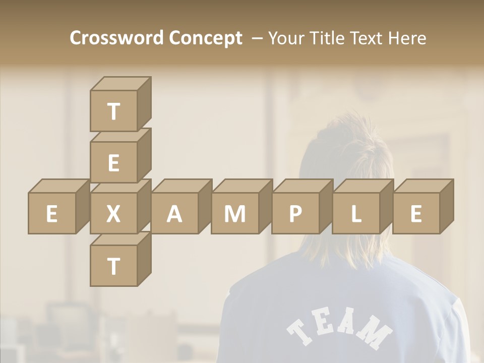 Man With An Inscription On The Back Of Team PowerPoint Template