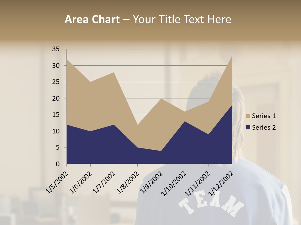 Man With An Inscription On The Back Of Team PowerPoint Template