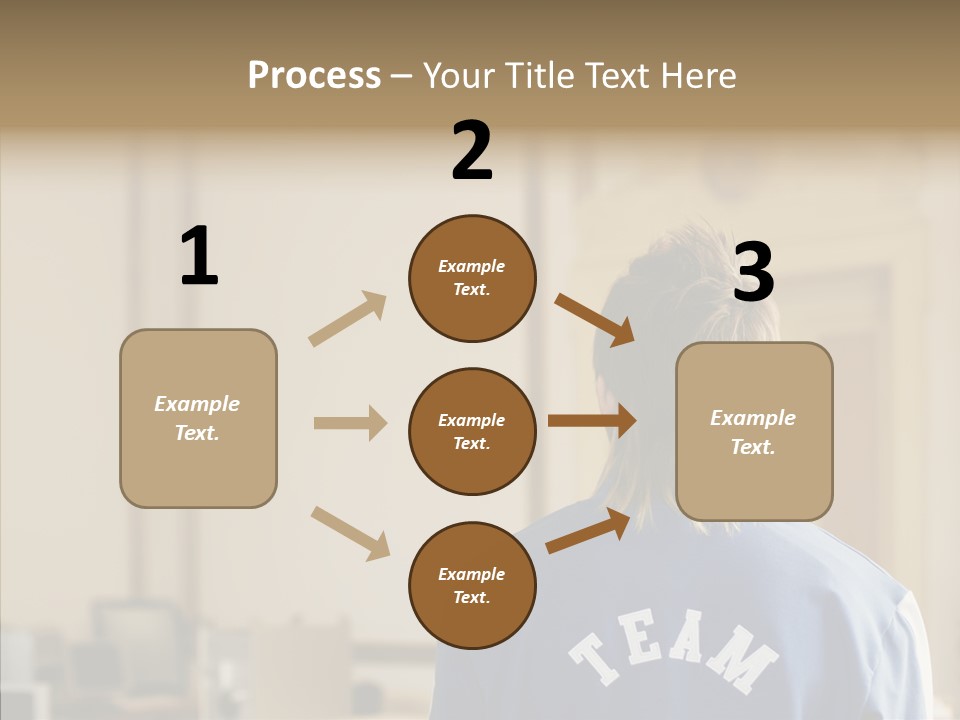 Man With An Inscription On The Back Of Team PowerPoint Template