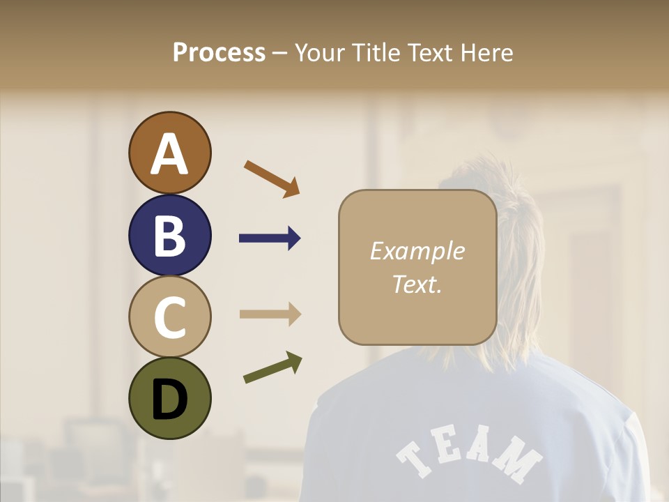 Man With An Inscription On The Back Of Team PowerPoint Template