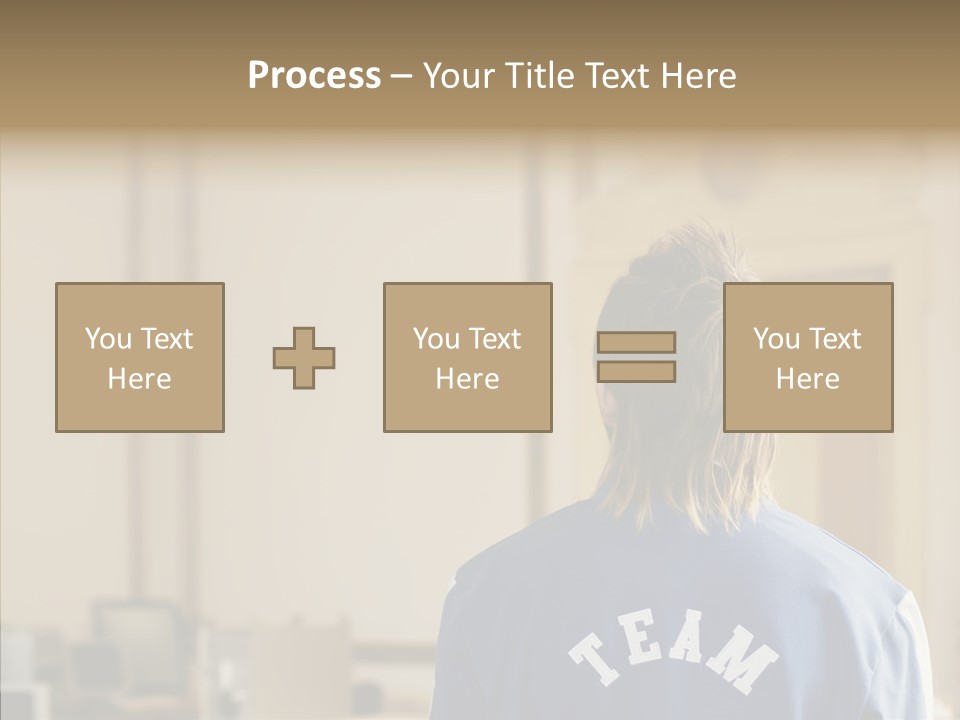 Man With An Inscription On The Back Of Team PowerPoint Template