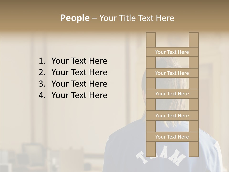 Man With An Inscription On The Back Of Team PowerPoint Template