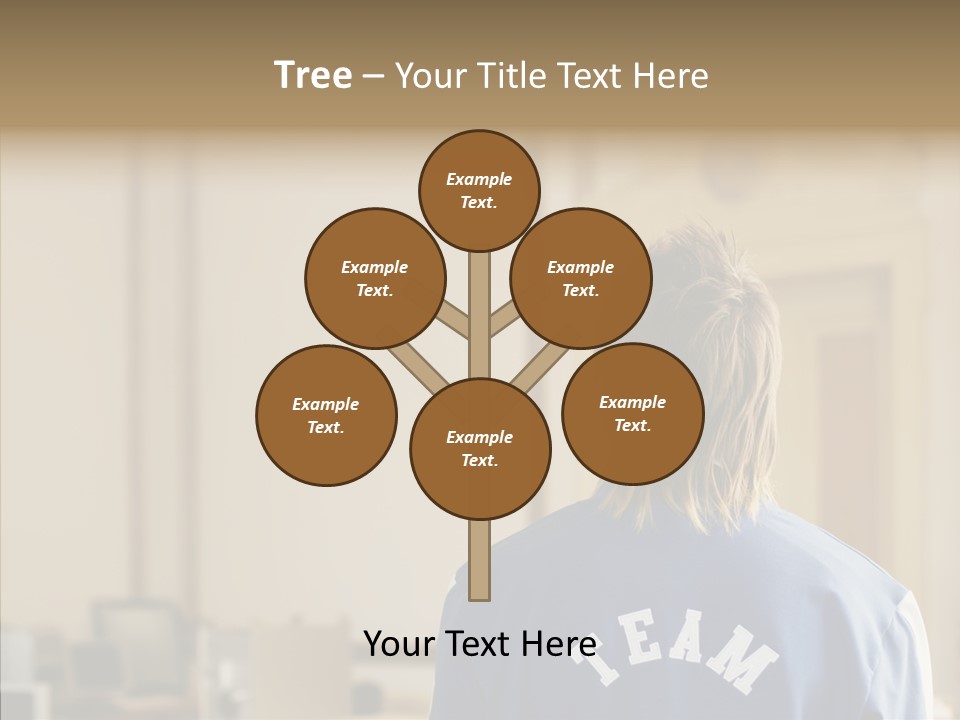 Man With An Inscription On The Back Of Team PowerPoint Template