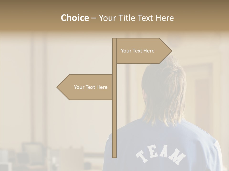 Man With An Inscription On The Back Of Team PowerPoint Template