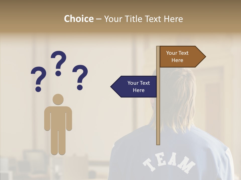 Man With An Inscription On The Back Of Team PowerPoint Template