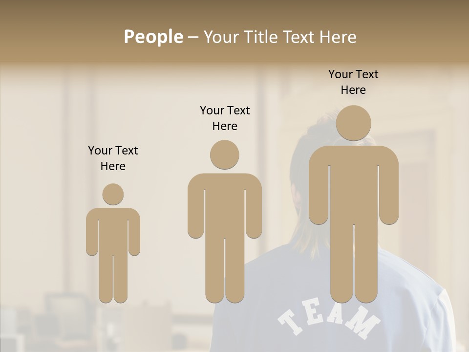 Man With An Inscription On The Back Of Team PowerPoint Template