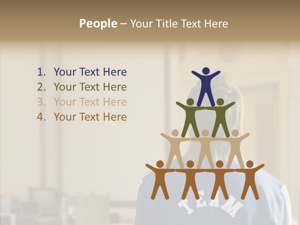 Man With An Inscription On The Back Of Team PowerPoint Template