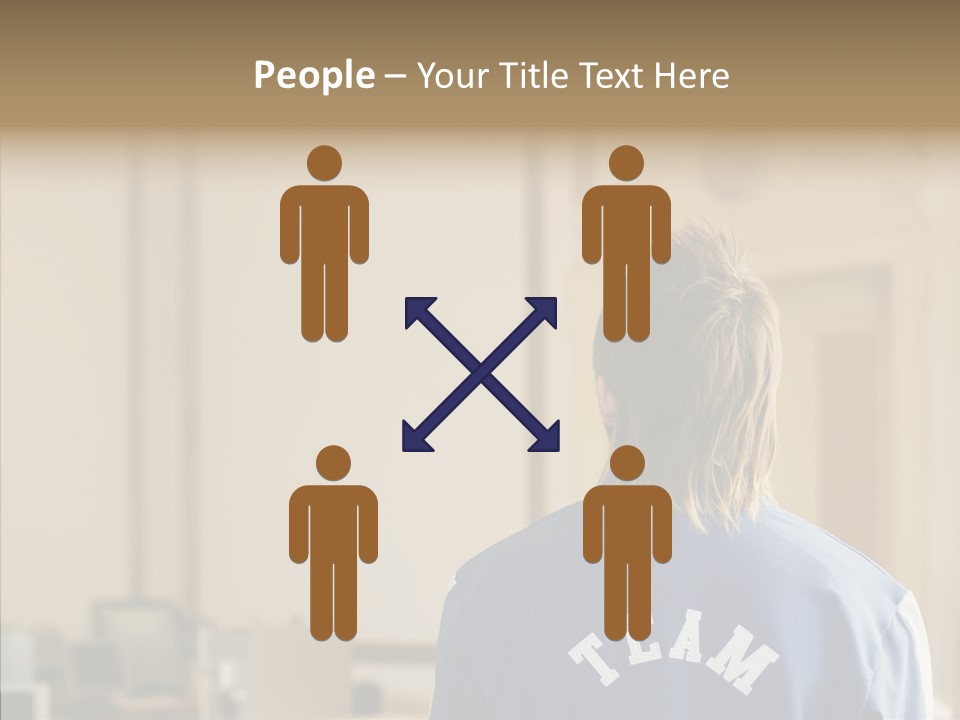 Man With An Inscription On The Back Of Team PowerPoint Template