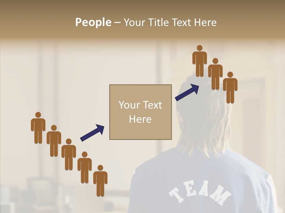 Man With An Inscription On The Back Of Team PowerPoint Template