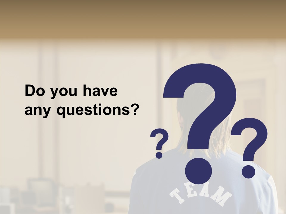 Man With An Inscription On The Back Of Team PowerPoint Template