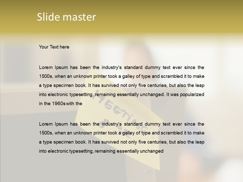 A Note Stuck On A Computer Screen PowerPoint Template