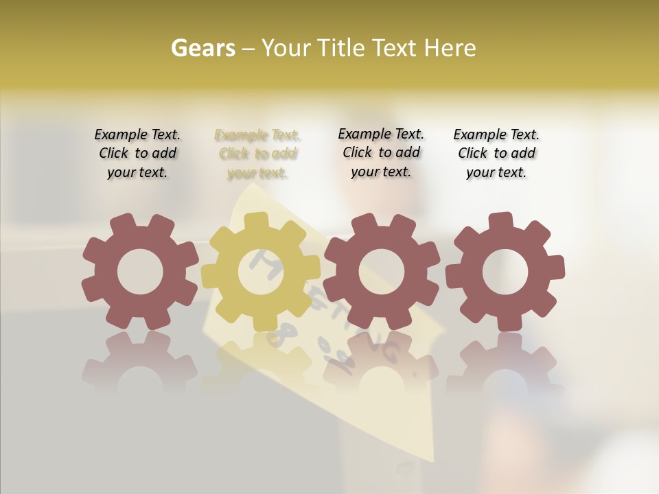 A Note Stuck On A Computer Screen PowerPoint Template