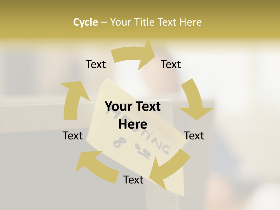 A Note Stuck On A Computer Screen PowerPoint Template