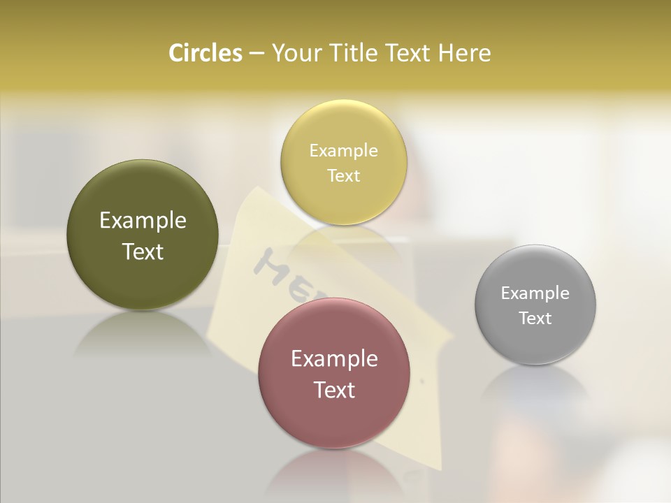 A Note Stuck On A Computer Screen PowerPoint Template