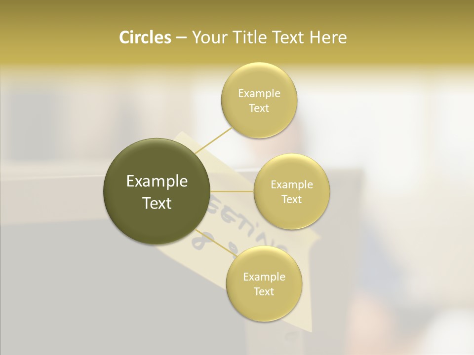 A Note Stuck On A Computer Screen PowerPoint Template