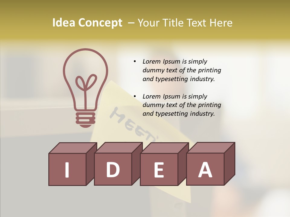 A Note Stuck On A Computer Screen PowerPoint Template